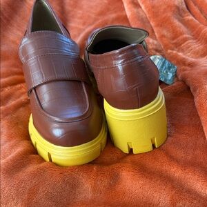 Stylish Brown Loafers with Yellow Soles